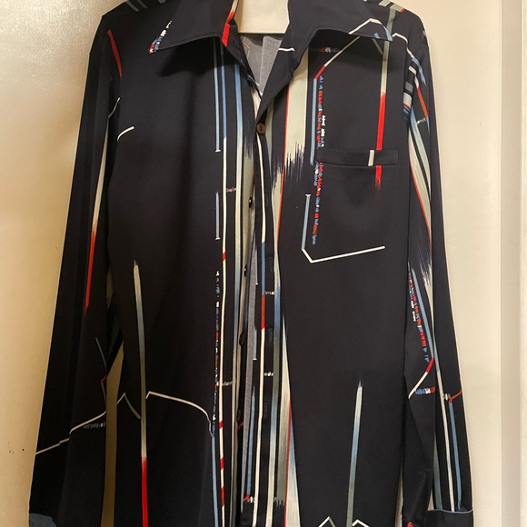 real 70's Vintage Shirt with large collar - Picture 5 of 5